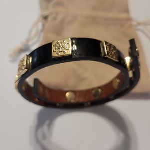 Rustic Cuff Black Wrap Bracelet